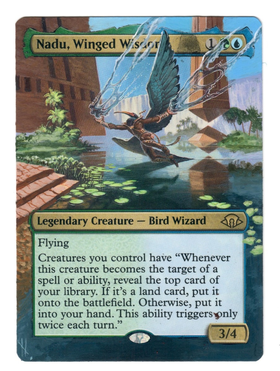 Nadu Winged Wisdom Altered Art MTG MH3 Commander cEDH Custom Borderless Version | eBay Nadu Winged Wisdom Altered Art MTG MH3 Commander cEDH Custom Borderless Version | eBay