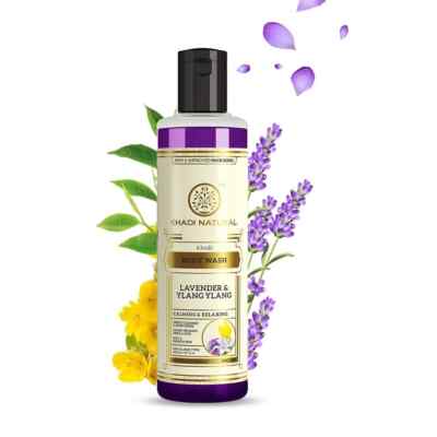 Khadi Natural Lavender Ylang Ylang Body Wash Cleanser Healthy Glowing Skin 210ML