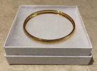Monet Textured Gold Tone Bangle Bracelet 2.5" Diameter With Gift Box
