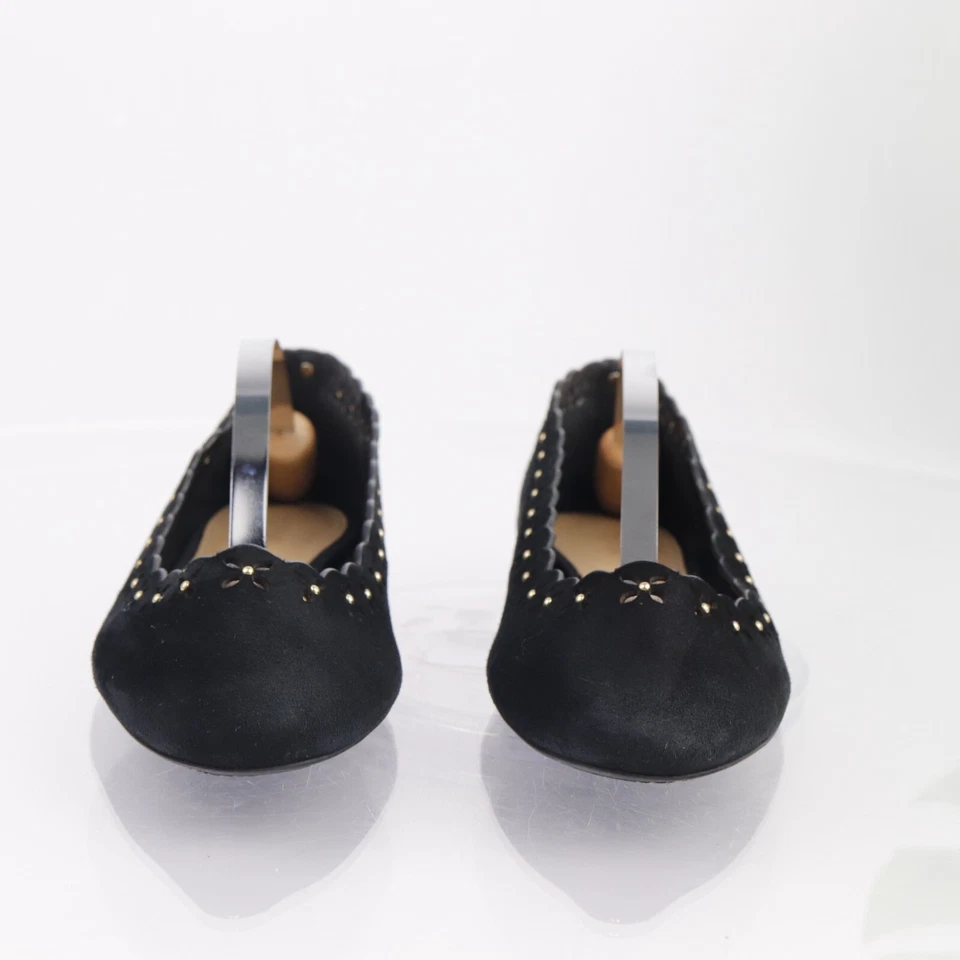 Zapato Michael Kors Mujer Thalia Ballet Plano Talla 7.5 AMPLIO Negro Recorte Cuentas Foto 2 de 4