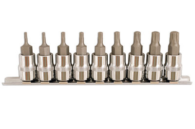 LASER WERKZEUGE TORX PLUS STECKSCHLÜSSEL BIT-SATZ 9-TEILIG TP10 - TP50 KEIN STANDARD TORX STAR