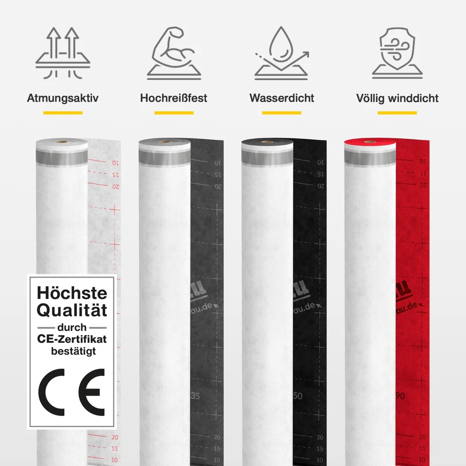 Unterspannbahn Dach Unterdeckbahn 100g - 190g Dachbahn Dachfolie Schalungsbahn - Bild 3 von 4