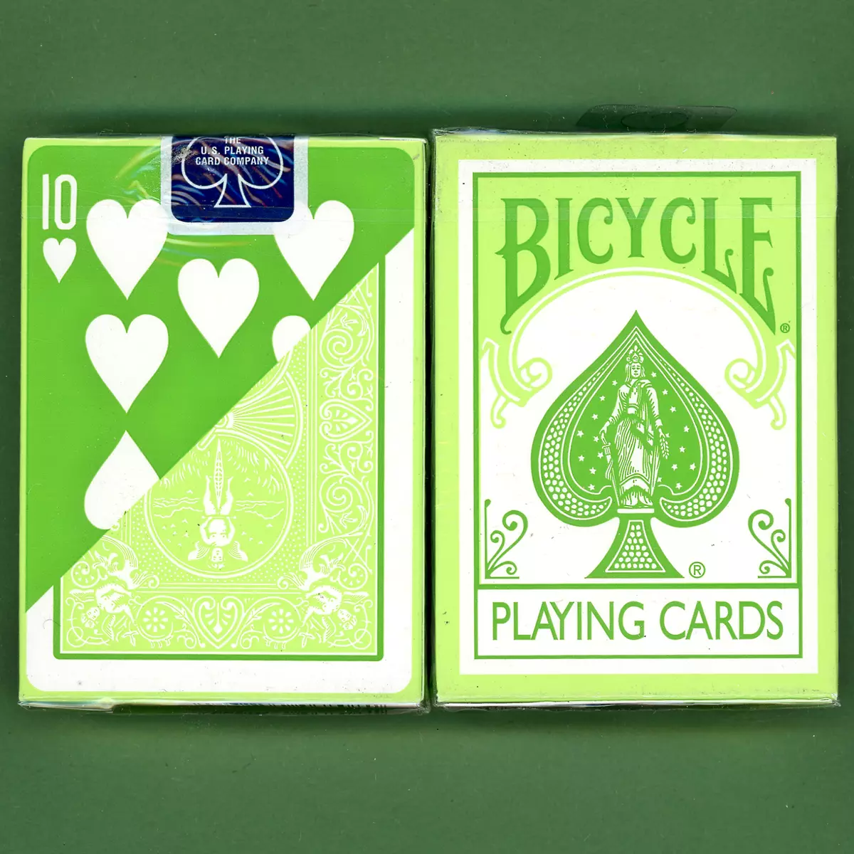 Green bicycle playing cards sale