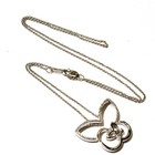 925 Sterling Silver .10ct diamond Double Butterfly pendant necklace 5.9g 18" — photo 4