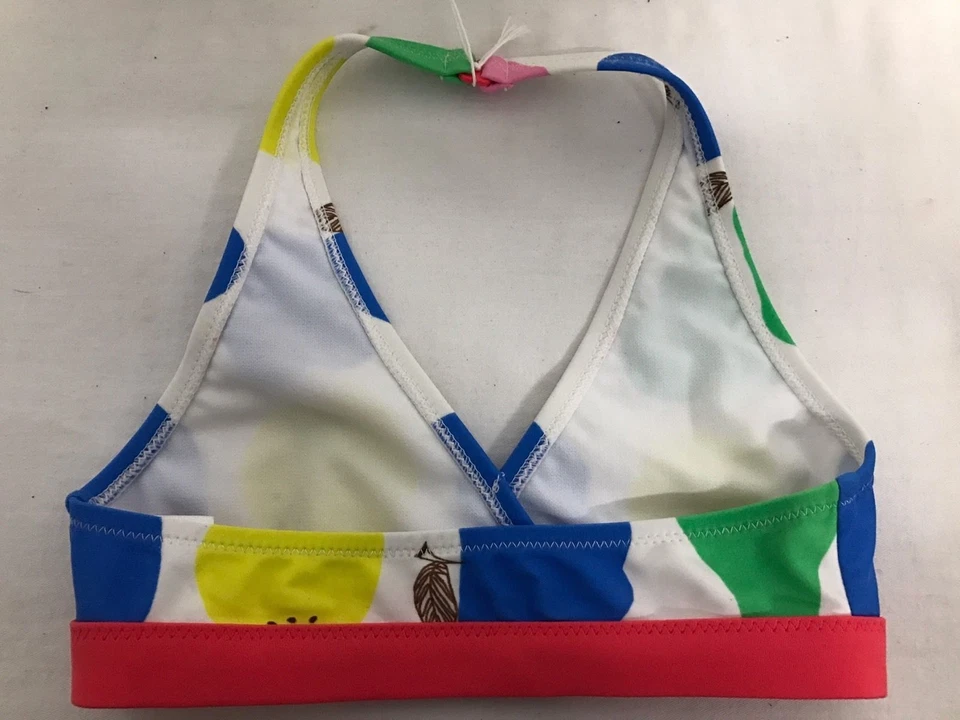 MINI TOP DE BAÑO BIKINI HALTER BLANCO AZUL MULTI TALLA 4-5 Y NUEVO Foto 2 de 2