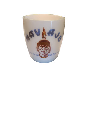Navajo Truck line milk glass cup rare collectible nice piece.