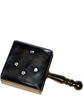 Vintage Gold Tone Pocket Purse Portable Travel Cigarette Ashtray Jeweled Abalone