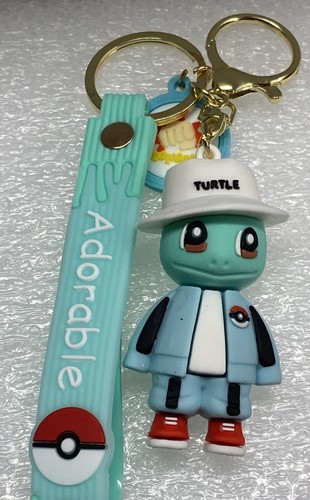 Pokemon Squirtle Street Wear 3D Keychain w/ Pokeball Strap & Pendant Great Gift - Picture 3 of 3