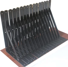 16 Pack L11" X H 8" Black Heavy Duty Shelf Brackets with Screws Metal Shelf