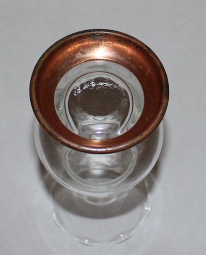 Vintage Princess House Etched Crystal Glass Copper Bottom Bud Vase - 5-5/8” Tall - Picture 11 of 12