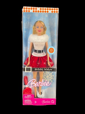 Vintage 2007 Holiday Wishes Barbie Doll Mattel #J9207 Feliz Navidad MIB 