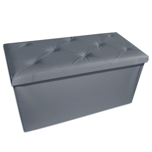 Pouf Panca Contenitore Ecopelle - Design Moderno, Baule Seduta e Poggiapiedi - Foto 3 di 6