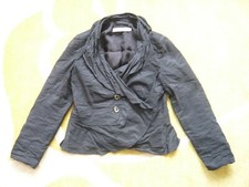 Red Valentino jacket Black Crinkle fabric Shawl collar Peplum VGC IT 42 UK 10
