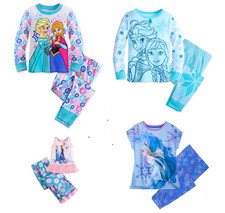 Disney Store Frozen Pj Pals Elsa Anna Long Short Sleeve 2 Piece Pajamas New