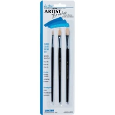 Linzer A 693 Artist Brushes White Bristle Flat (3 Piece)