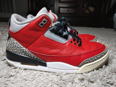 #ad Nike Air Jordan 3 III Retro SE Unite Fire Red Cement Mens Size 8 CK5692 600 $49.95