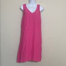 Loft Dotted Criss Cross Back Swing Dress women XLP Pink Polka Dot vacation beach