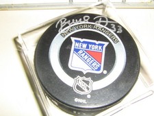 AUTOGRAPHED BRUCE DRIVER NY RANGERS PUCK