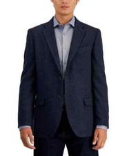 295 NAUTICA Men's Blue Modern Fit Herringbone Tweed Sport Coat 44 R zmr2026b