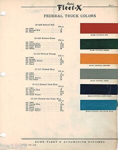 Federal Color Chart