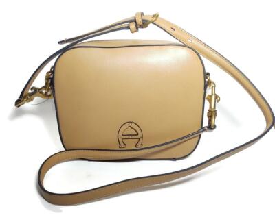 NWT $228 ETIENNE AIGNER Small  Marianne Logo X Camel Crossbody Handbag