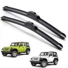 For 2007-2018 Jeep Wrangler JK Windshield Wiper Blades J-HOOK Hybrid Silicone