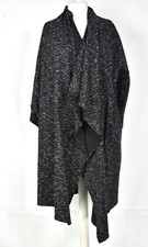 Creare 'millie' Asymmetric Black & White Splash Zipper Coat Size L/xl
