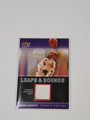2003 04 Fleer Ultra Vince Carter Leaps & Bounds Game Worn Jersey