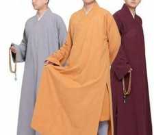COTTON Buddhist shaolin monk suits gown buddha lay meditation uniforms zen robe
