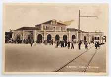 1947 SAN SEVERO (Foggia) PIAZZALE STAZIONE Cartolina FG VG Animata Tram