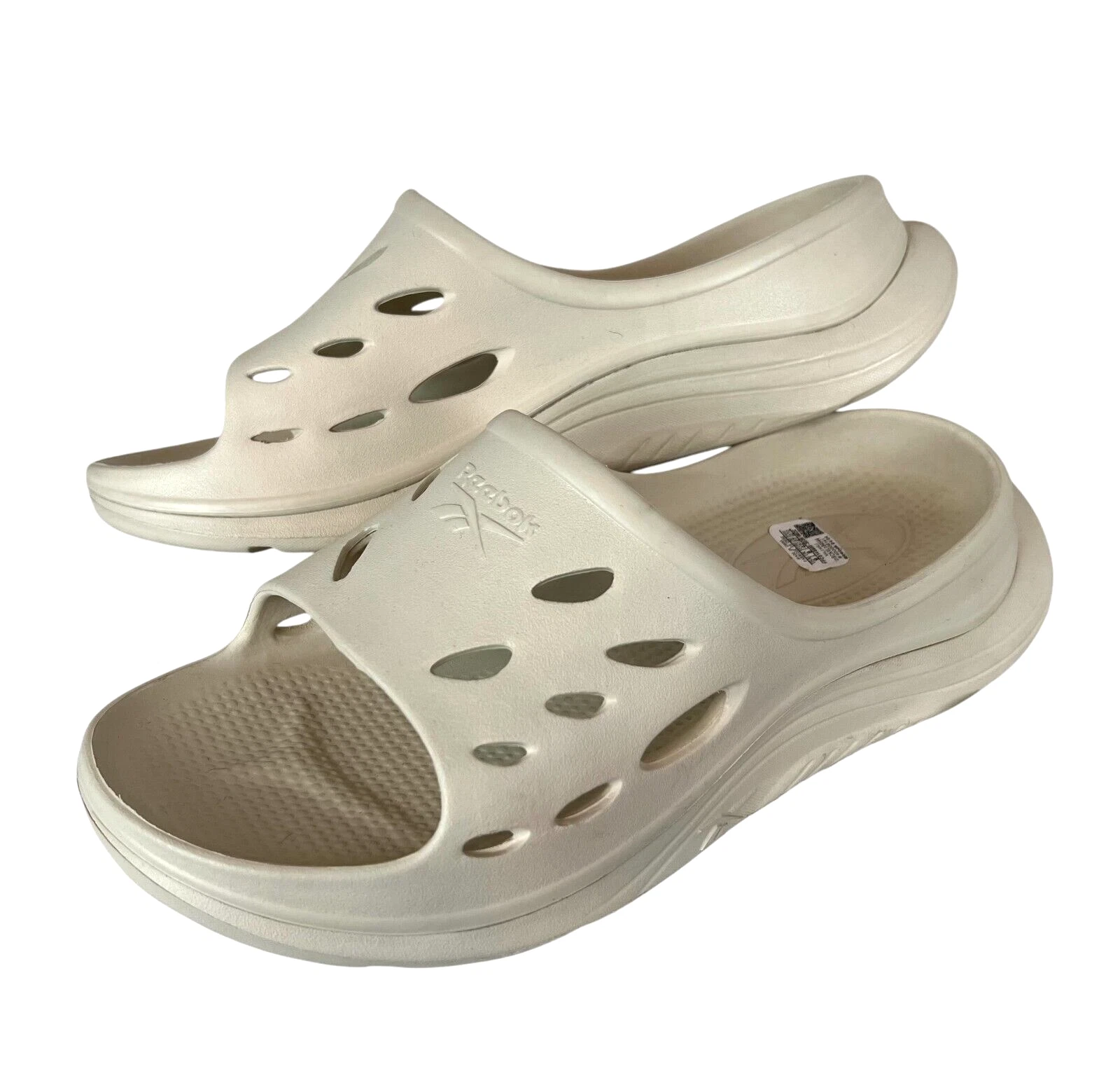 Sandali Reebok modellati comodi slide uomo taglia 9 nuovi senza scatola beige impermeabili