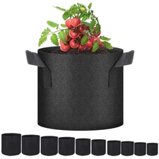 5/10 Plant Grow Bags Fabric Pot Nursery Soil Bag with Handles Thickened Nonwoven