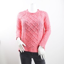 Loft Ann Taylor Women Size XS Peach Colored Cable Knit Sweater