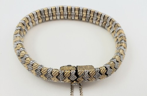 Vintage signiertes CINER Silber & Gold Armband 7" - Bild 10 von 12