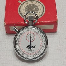 Vtg Windup Aristo Stopwatch Apollo 7 Jewels Original Box Switzerland Shock Resis