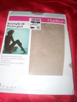 Vintage Hudson echte Perlonstrümpfe Nylonstrümpfe Gr. 9,5 DIAMANT 20 den Nylons