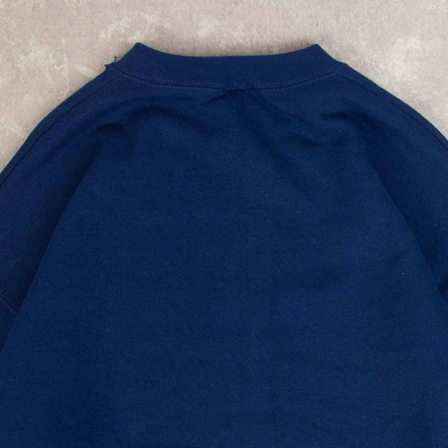 Vintage Blank Heavyweight Sweatshirt XL Men's Blue Plain - Picture 4 of 6