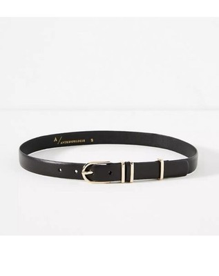 Anthropologie Belt Basic Multi Keeper Black Belt Size large