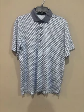 Greyson Golf Polo Wolf Print Performance Shirt Men’s Medium Button Collar