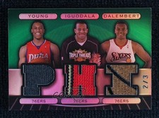 2007 Triple Threads Relic Combo Emerald 2/3 Thaddeus Young Andre Iguodala 06bg