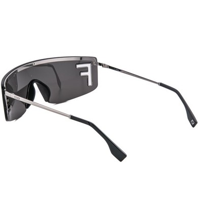 FENDI SPORT FE40168U Black Silver Unisex Logo Wrap Mask Fashion