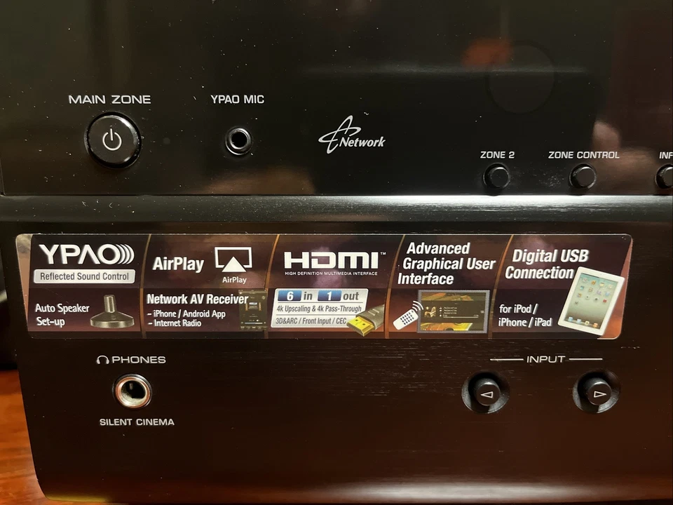 Yamaha RX-V673 7.2 Channel 400 Watts AM/FM A/V Receiver HDMI USB AirPlay Clean! - Image 2 of 4