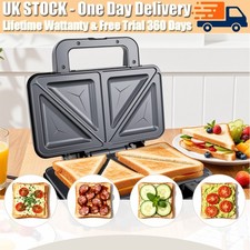 Dayplus 4 Slice Sandwich Toaster Electric Deep Fill Toastie Maker Non-Stick SS
