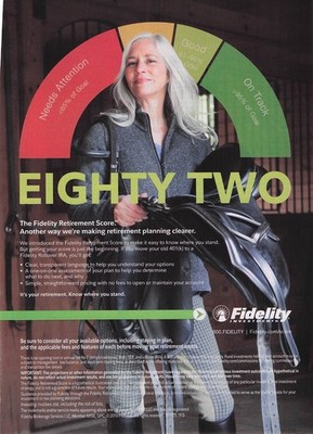 Fidelity Investments wall decor horse saddle gray hair Ad Eighty Two 401k IRA 82