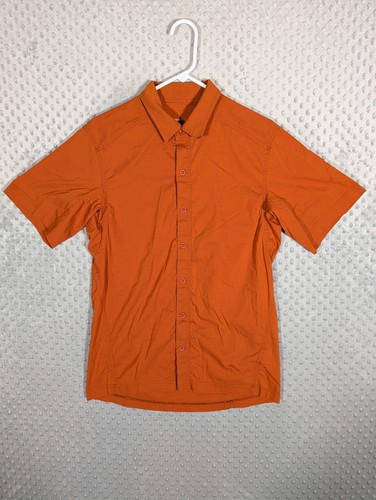 Arc'teryx, Arc'teryx Button Down Short Sleeve Shirt Men's M Trim Fit Performance Orange