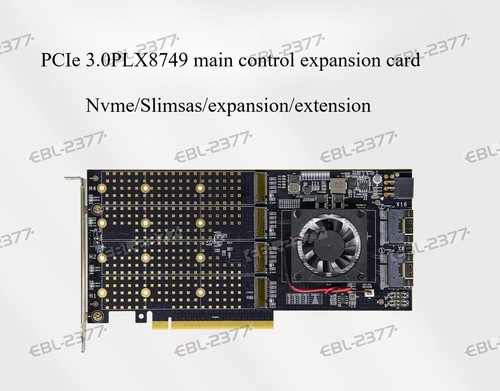 Plx Pci Switch PLX/PEX8749 PCIe 3.0 expansion card Nvme Slimsas Can switch X4/X8/X16 ...