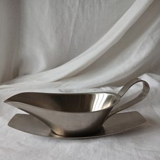 Vtg Old Hall Robert Welch 18/8 Stainless Steel gravy boat jug tray 1/2 pint