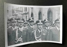 Original Photo Foreign Military Men WWII Uniforms Insignias Serious Looking Guys