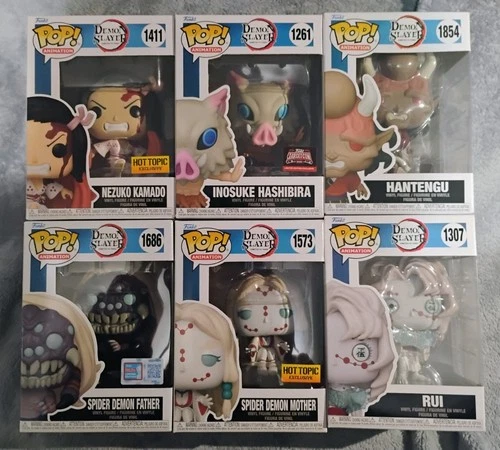 Funko Pop! Demon Slayer Lot of 4 Demons w/Protectors See Pictures/ Description