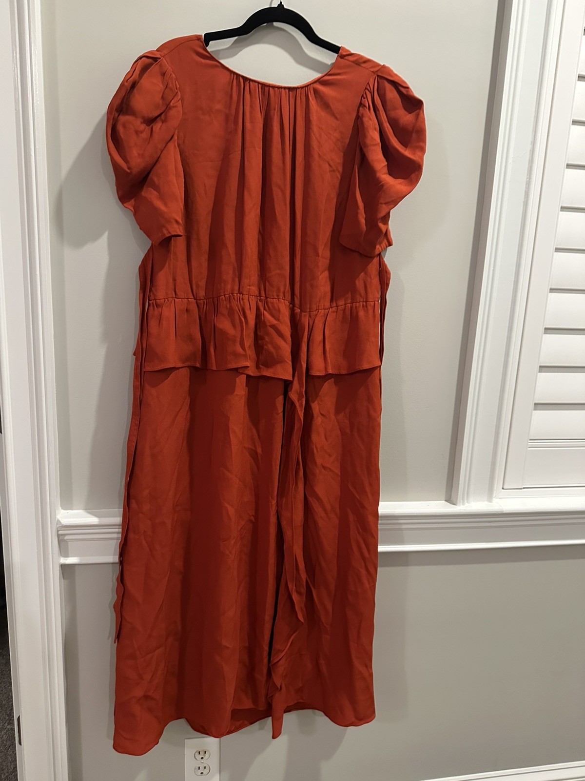 Ulla Johnson Midi Marion Dress Womens Size Red Or… - image 12